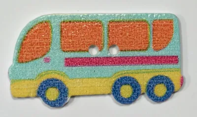 Holzknopf Reisebus
