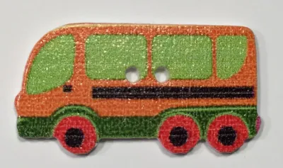 Holzknopf Reisebus