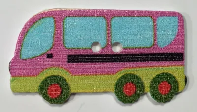 Holzknopf Reisebus