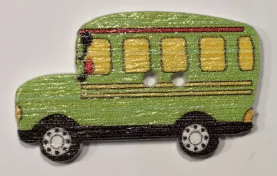 Holzknopf Oldtimer-Bus