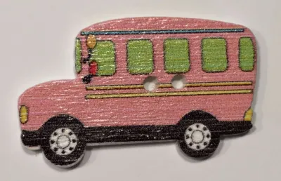 Holzknopf Oldtimer-Bus