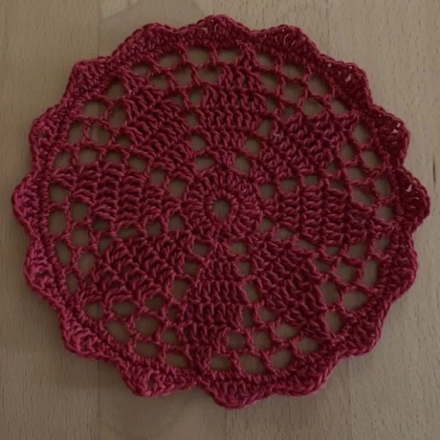 crochet cover darkred