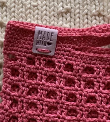 Kleine pinke Einkaufstasche - Handarbeit