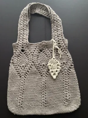 Hand Crocheted Pineapple Pattern Shopping Bag