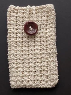 Smartphonetasche - Handyhülle sand mit Knopf