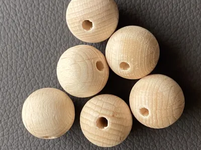 Holzperle naturbelassen Durchmesser 2cm (20mm)