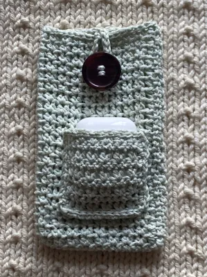 Smartphone case - mobile phone case mint with button