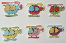 Holzknopf Hubschrauber