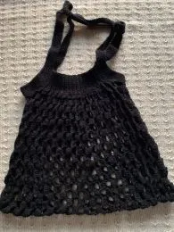 Einkaufsnetz schwarz mit Glitzereffekt - Handarbeit