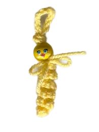 Mini-Glückswürmchen Küken Janus gehäkeltes Sorgenwürmchen