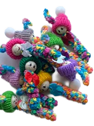 Sorgenwürmchen bunte Bande Glückswürmchen Worry Worms versch. Farbkombinationen