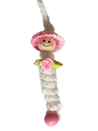 Sorgenwürmchen kleine rosa Lady Glückswürmchen mit Perle, Blümchen und gehäkeltem Hut