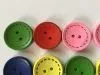8 colored wooden buttons