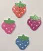 Holzknopf bunte Erdbeere