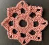 small crochet stars - black, white, red, pink