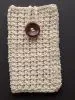 Smartphone case - mobile phone case beige with button