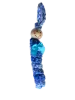 blau-weiße Sorgenwürmchen mit kleiner Schleife - Original Worry Worm - verschiedene Varianten