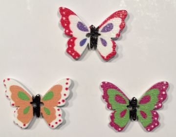 wooden button small butterfly