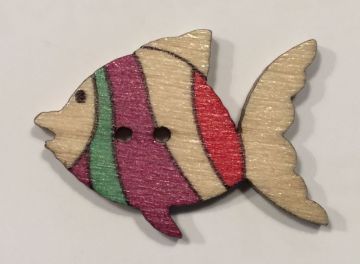 wooden button fish