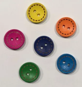 Holzknopf Naht-Optik mittel