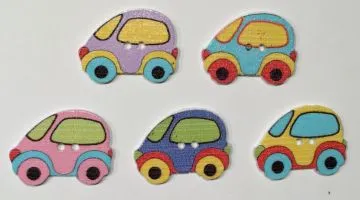 Holzknopf kleines Auto