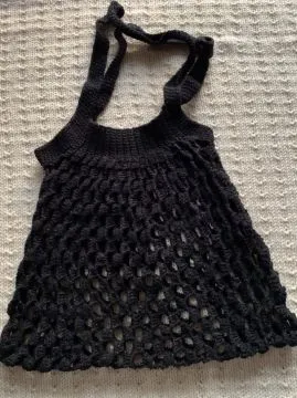 Einkaufsnetz schwarz mit Glitzereffekt - Handarbeit