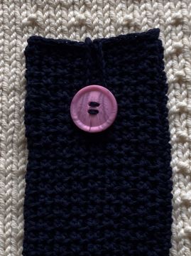 Smartphonetasche - Handyhülle dunkelblau mit Knopf