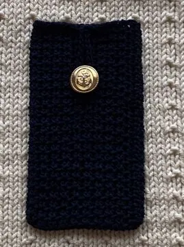 Smartphone case - mobile phone case dark blue with button