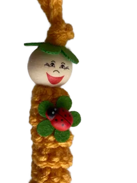 Glückswürmchen orange mit Blumen Hütchen verschiedene Variationen