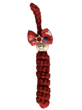 Glückswürmchen Dunkelrot mit Schleife